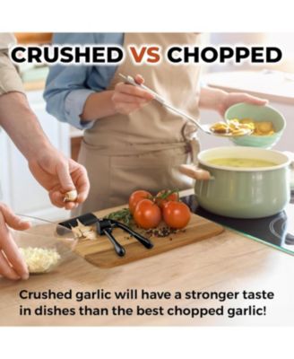 Large Premium Garlic Press Set - Bigger Bowl for Bigger Garlic