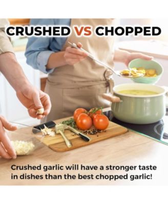 Large Premium Garlic Press Set - Bigger Bowl for Bigger Garlic