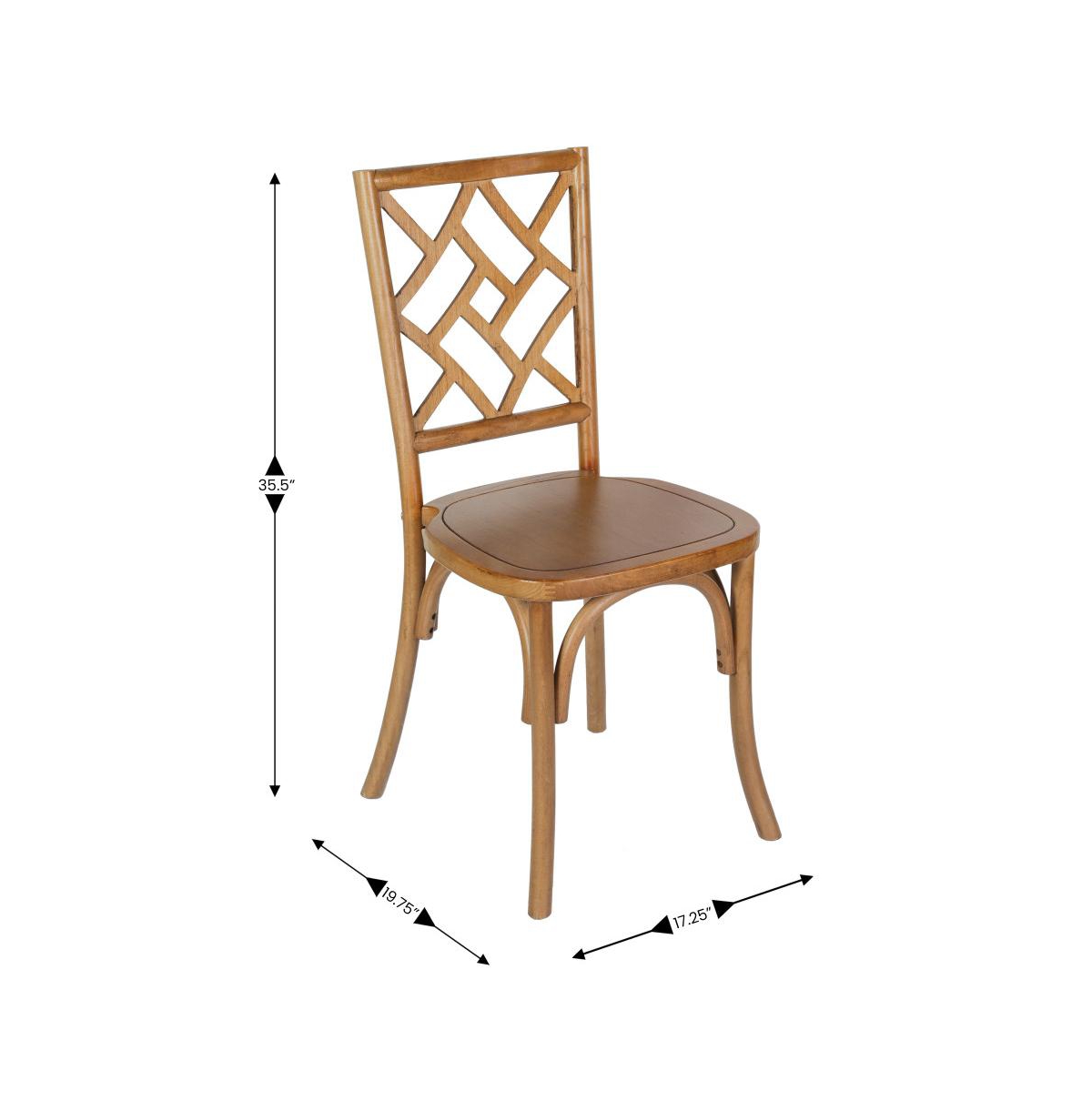 Merrick Lane Mara Set Of 2 Solid Wood Dining Chairs With Stackable Design, Ornate Seat Back Accenting, And Elegant Finish
