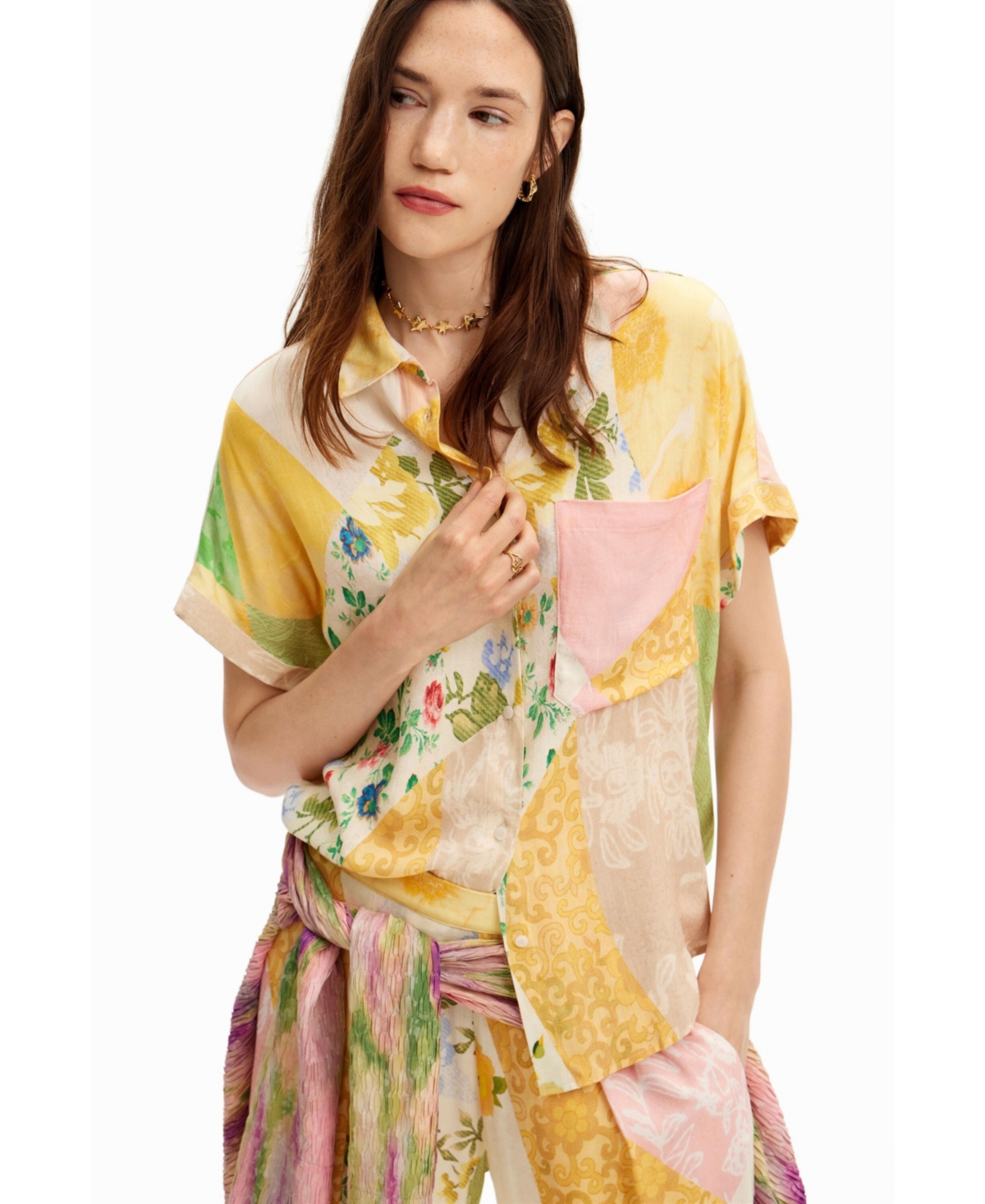 Desigual Women's Floral patchwork shirt