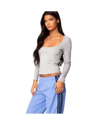 Womens Mora Lace Trim Ribbed T Shirt