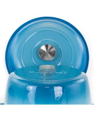 5 Quarts Round Enameled Cast Iron Casserole with Lid in Blue