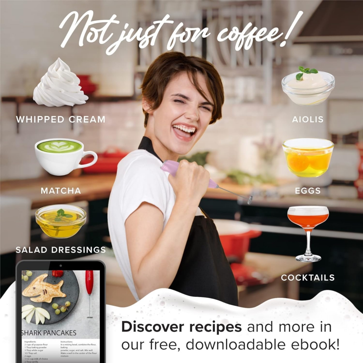 Powerlix Handheld Milk Frother, Battery Operated