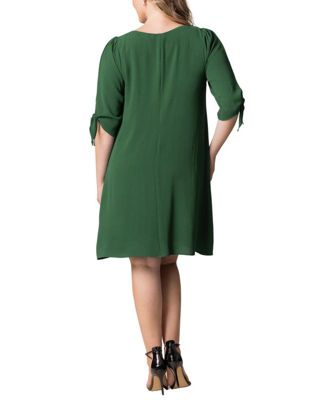 Plus Size Manhattan Shift Dress with Tie Sleeves