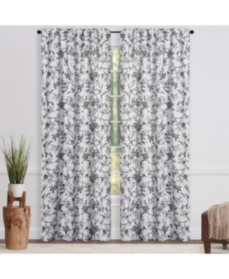 Premium 2-Panel Toile Faux Linen Semi Sheer Curtains - 3-in-1 Back Tab, Rod Pocket, Ring Tab- for Windows Living Room Bedroom - Off White Drapes for Privacy 52 x 108 Inches - Sage