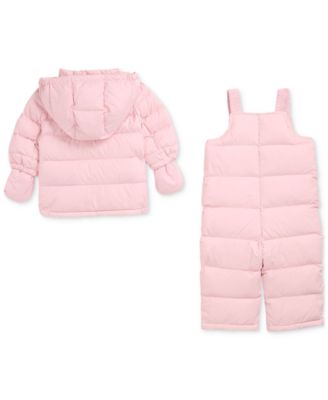 Polo Ralph Lauren Baby Girls Down Hooded Snowsuit Set - Macy