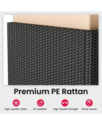 Gray 7-Piece Wicker Outdoor Sectional Set with Coffee Table and Gray Cushions