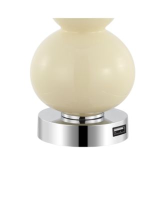 Cora Classic Retro Glass LED Table Lamp with USB Charging Port (Set of 2)