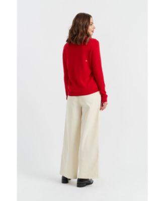 Women's Wool-Cashmere Merry Christmas Sweater