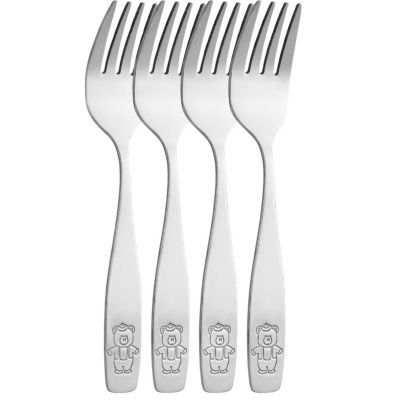 Kids and Toddler Cutlery Set Designed For Self Feeding - 4 Piece Fork