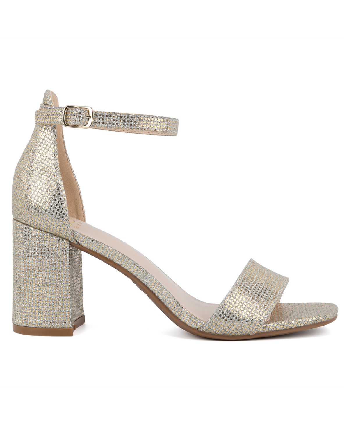 Jones New York Women's Early Two Piece Block Heel Dress Sandals In Light Gold