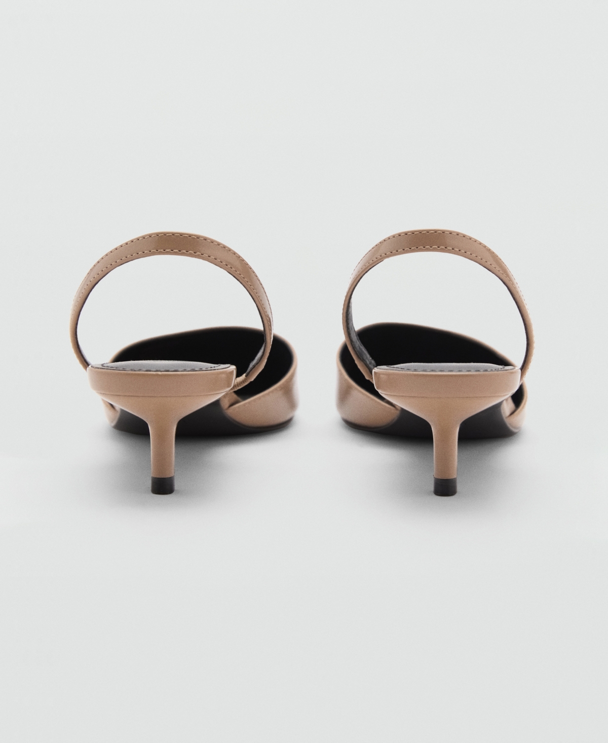 Mango Kitten-heel Pointed Shoes In Light,pastel Brown