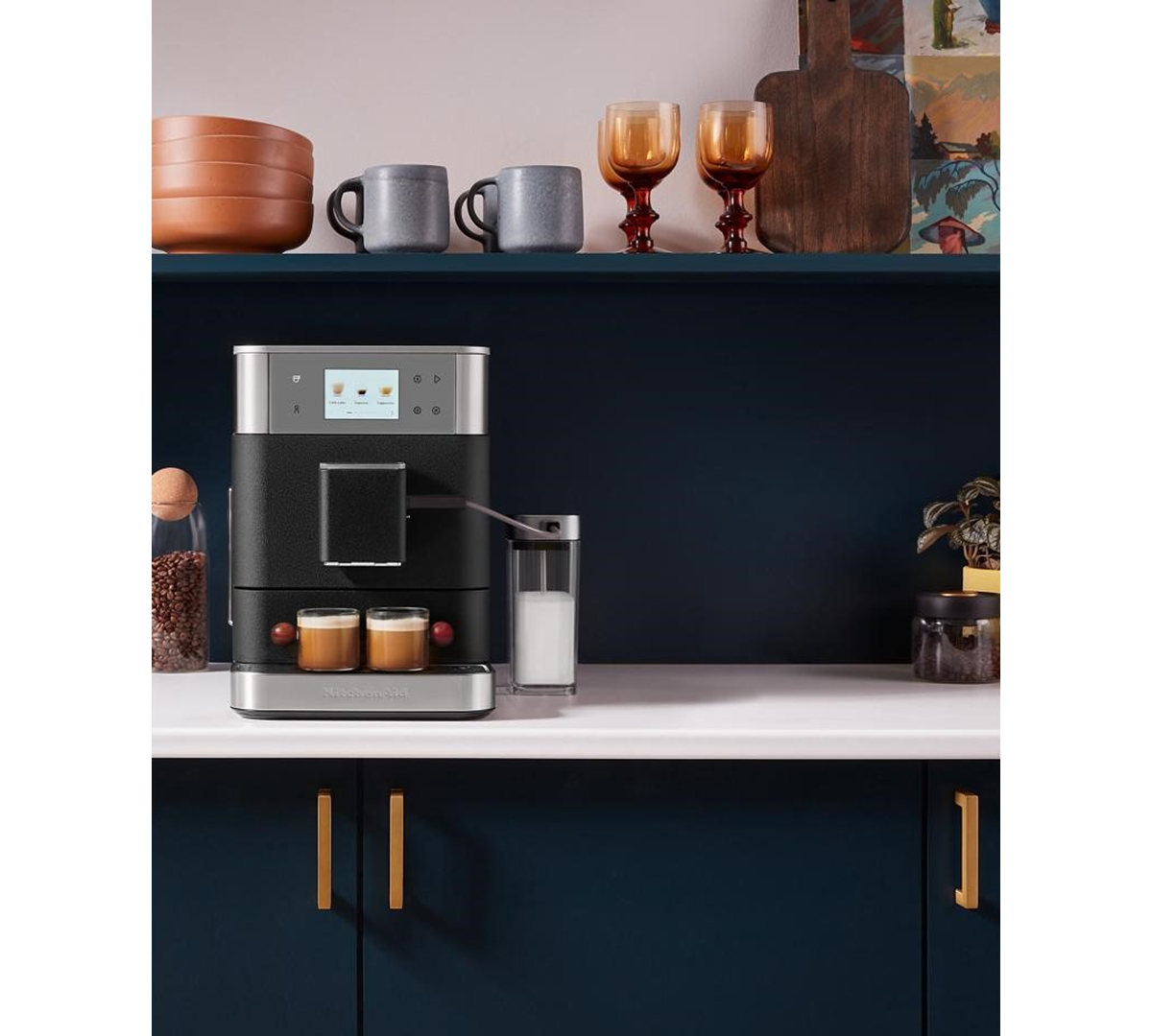 Kitchenaid Fully Automatic Espresso Machine Kf7, Kes8557 In Cast Iron Black