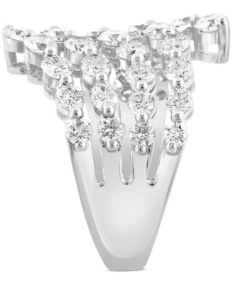 EFFY&reg; Lab Grown Diamond Openwork Cluster Statement Ring (2-3/4 ct. t.w.) in 14k White Gold