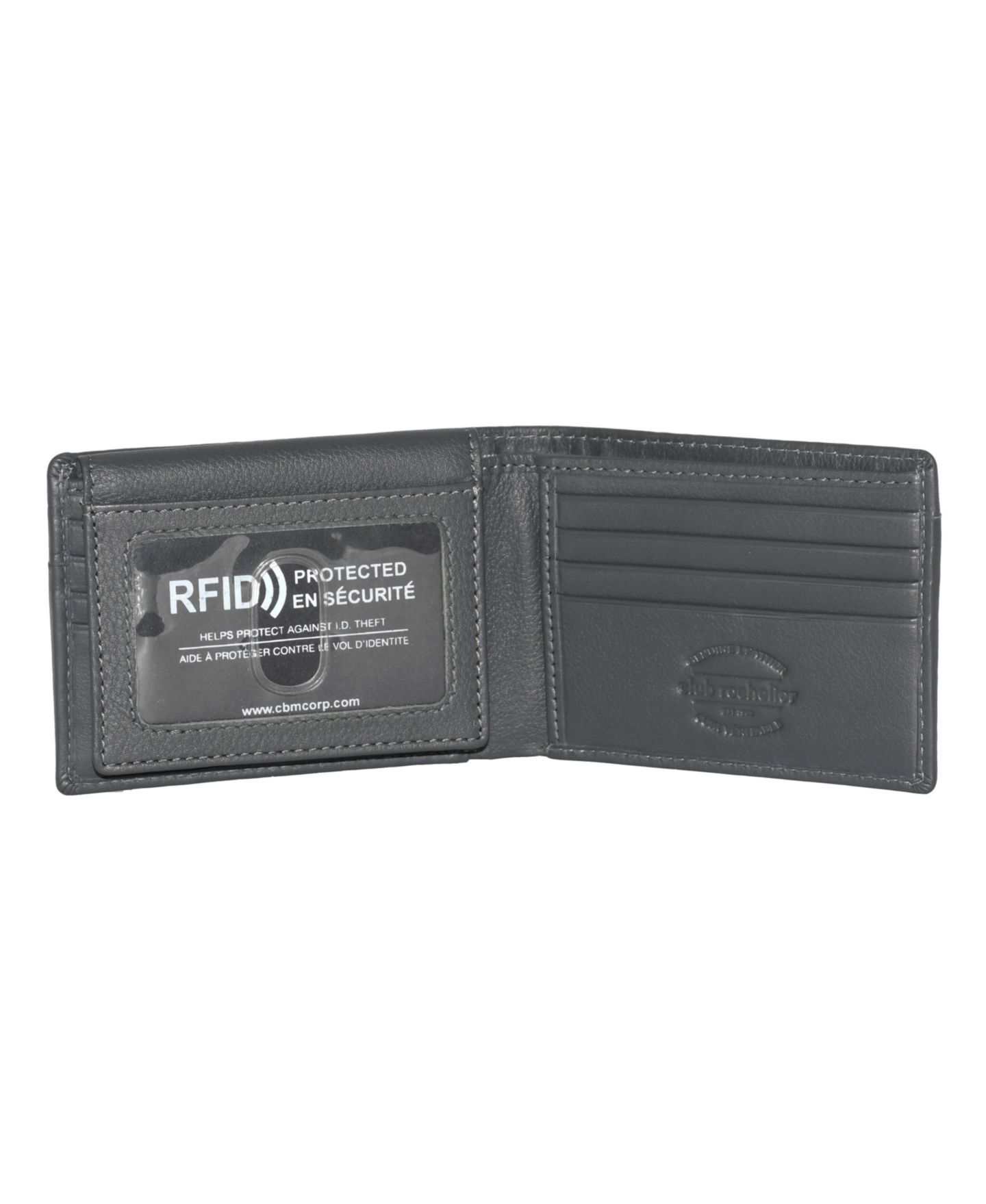 Мужской кошелёк Club Rochelier Slim Fold Wallet with Removable ID, цвет: Угольный — фото 4