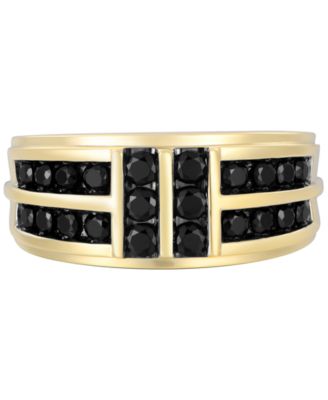 Men's Black Diamond Multirow Channel-Set Ring (1 ct. t.w.) in 10k Gold