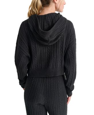 Women's Cable-Knit Pullover Hooded Sweater