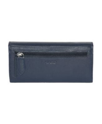 Ladies Leather Clutch Wallet with Checkbook and Gusset