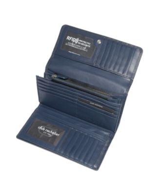 Ladies Leather Clutch Wallet with Checkbook and Gusset