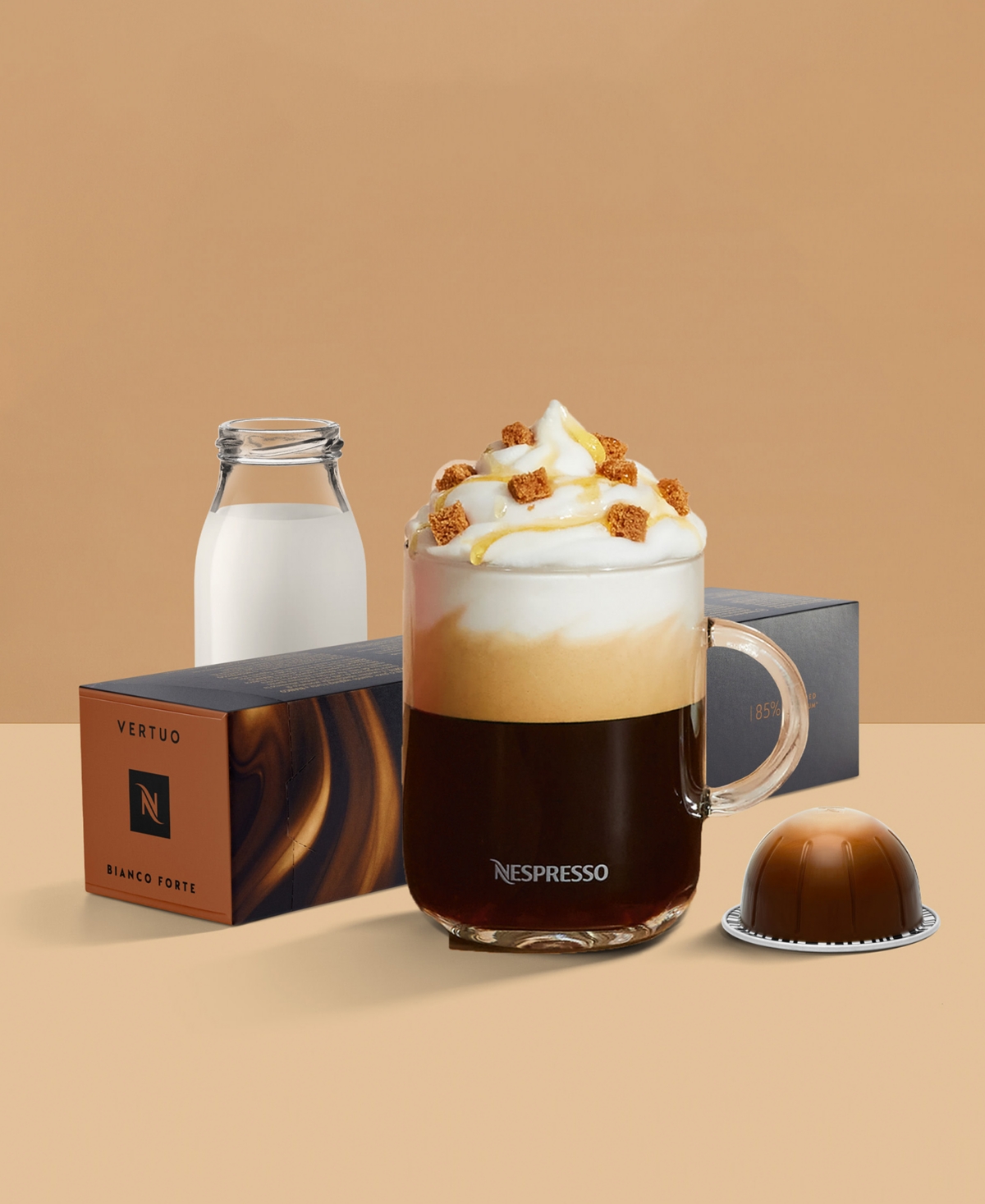 Nespresso Vertuo Pop+ Deluxe Coffee & Espresso Maker By Breville In Matte Black,gold
