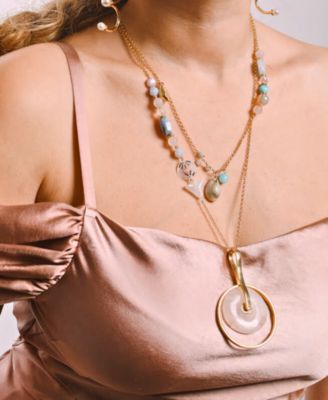 18K Gold Plated Ombak Long Chain Necklace