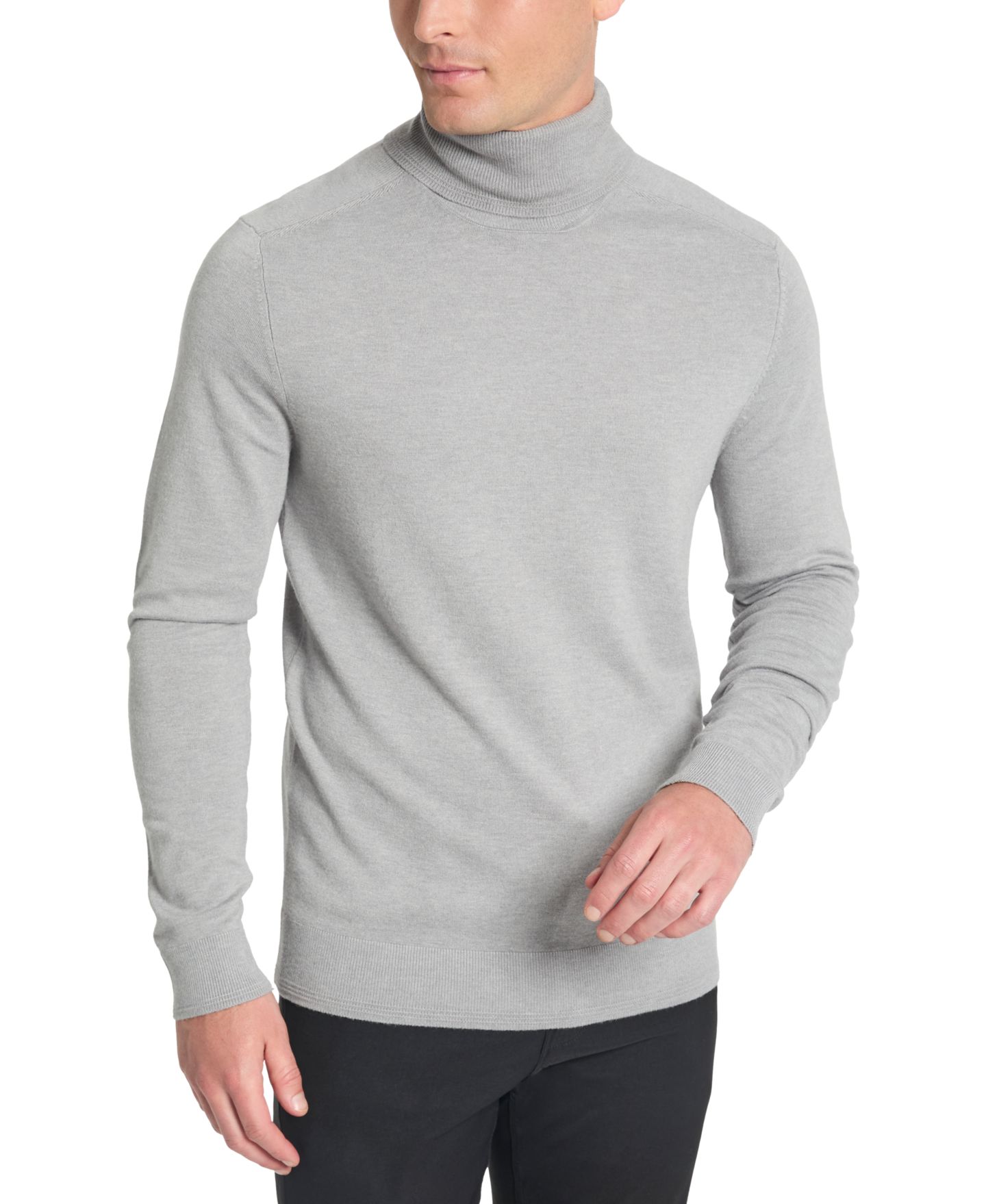 Мужской свитер Kenneth Cole Slim-Fit Turtleneck, цвет: Серый — фото 1