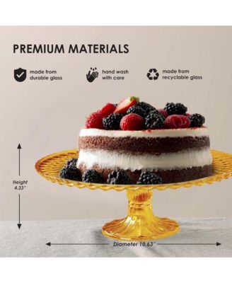 Rochester Footed Glass Cake Stand - Amber