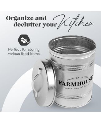 Farmhouse Galvanized Metal Canister