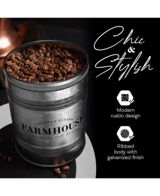 Farmhouse Galvanized Metal Canister