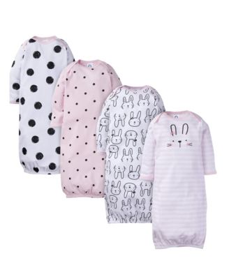 Baby Girls 4-Pack Gowns, Golden Floral, 0-6 Months