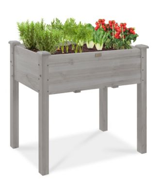 34x18x30in Raised Garden Bed, Elevated Wood Planter Box for Kids, Patio w/ Bed Liner