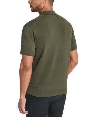 Kennth Cole Men's Slim-Fit 4-Way Stretch Sweater-Knit Polo Shirt 