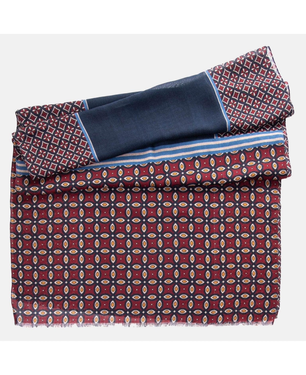 Men's Zagato - Wool Scarf for Men - Burgundy  blue