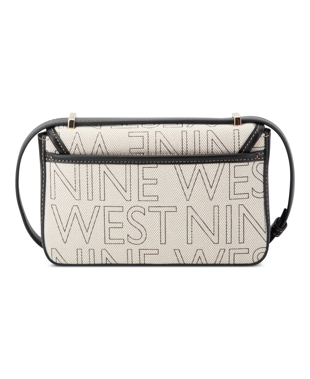 Nine West Peyton Convertible Crossbody Flap In Natural Black