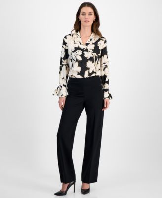 Women's Sailor-Pocket Mid-Rise Wide-Leg Pants