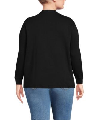 Plus Size Cotton Relaxed Long Sleeve Crew Neck