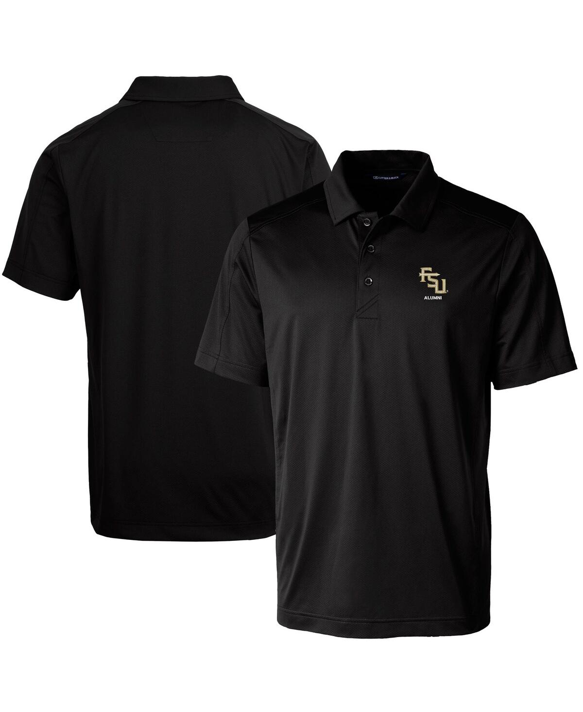 Cutter & Buck Men's Florida State Seminoles Alumni Logo Prospect Textured Stretch Polo In Black