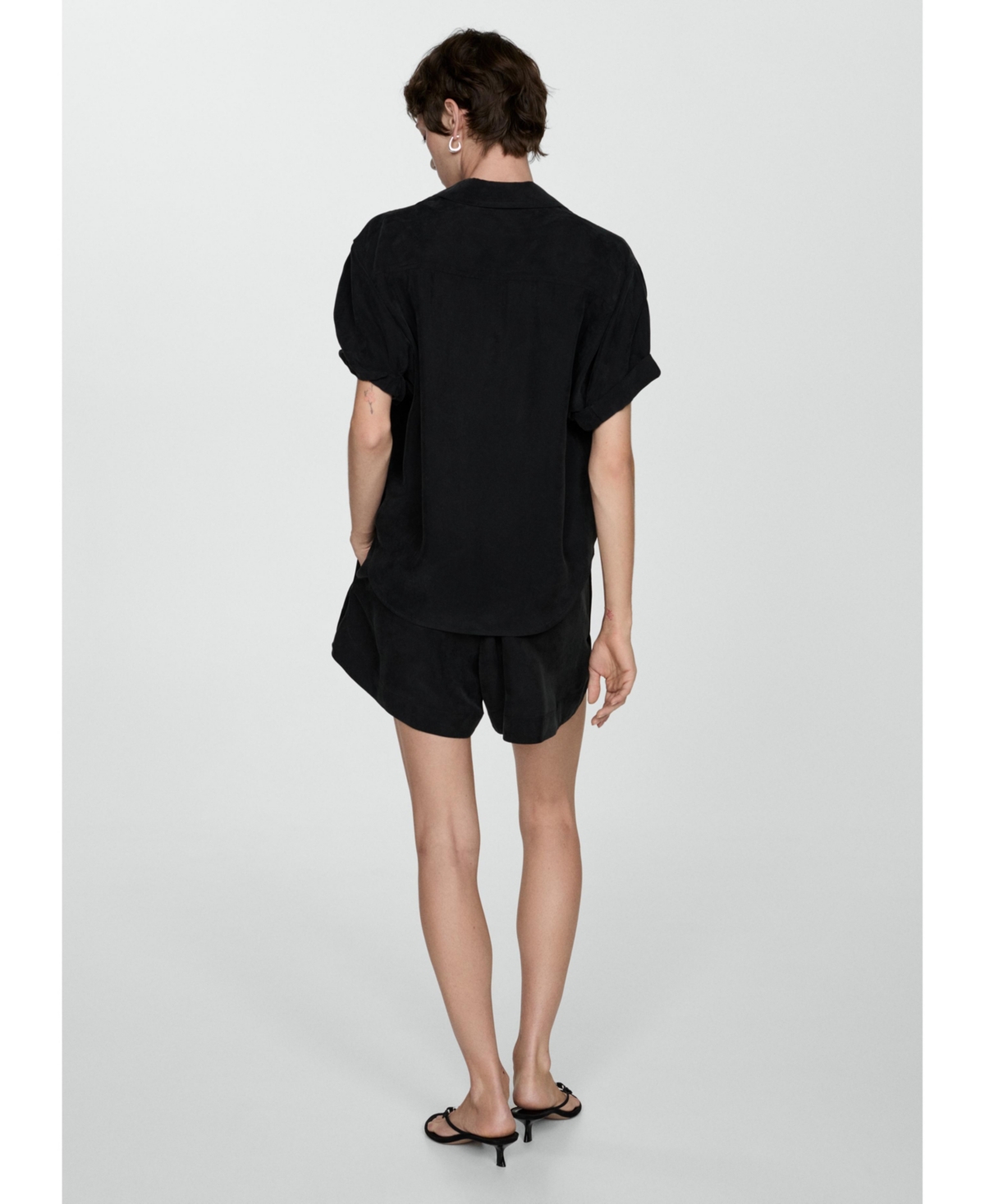 Mango Women's Short-Sleeved Cupro Shirt