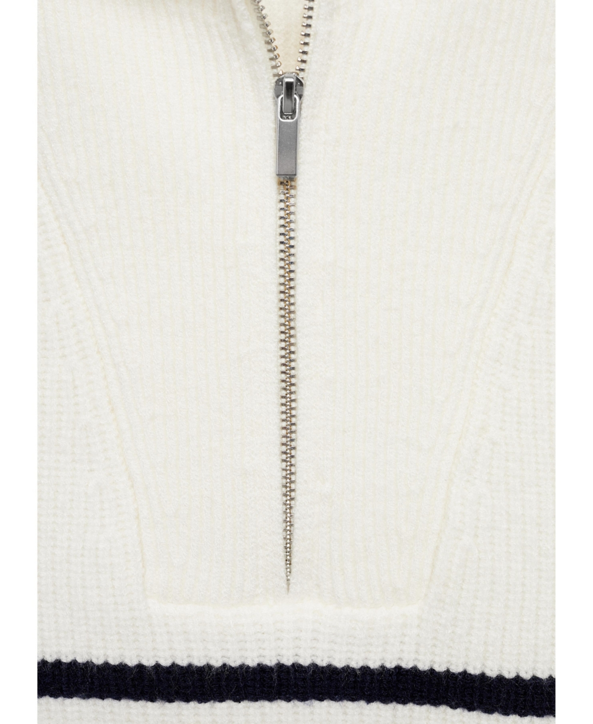 Mango Women's Zipper Detail Knitted Vest Sweater In Dark Navy