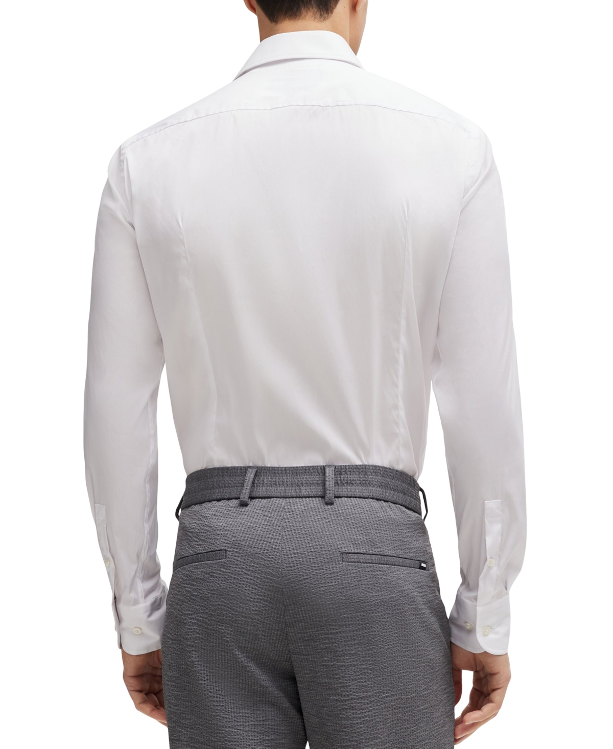 Hugo Boss Boss By  Men's Slim-fit Easy-iron Dress Shirt In White