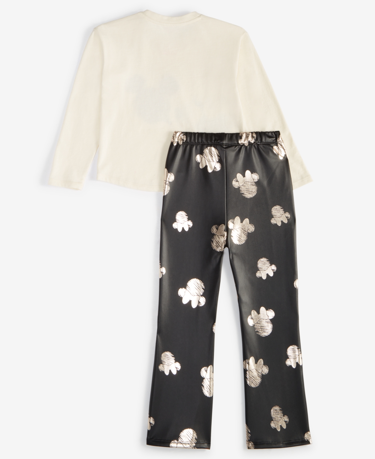 Disney Toddler & Little Girls Minnie Mouse Top & Faux-Leather Pants, 2 Piece Set