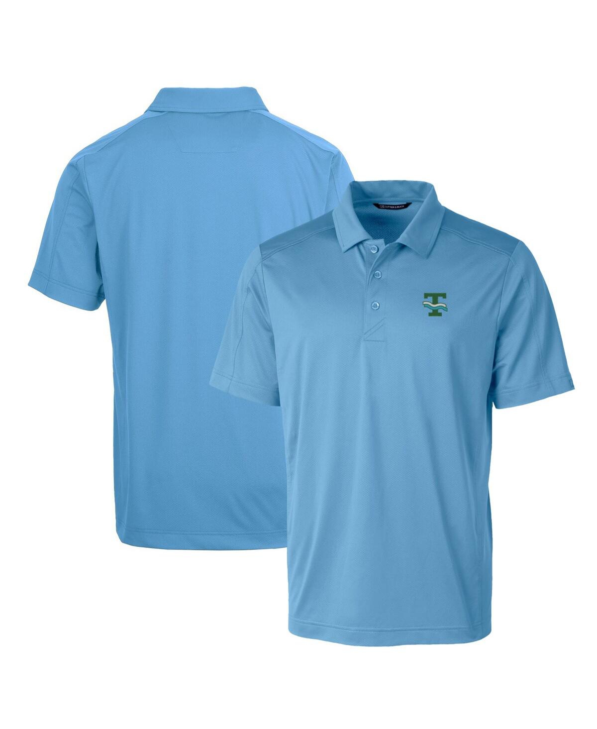 Cutter & Buck Tulane Wave Primary Team Logo Prospect Textured Stretch Polo In Light Blue