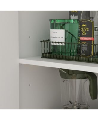 White Wooden Accent Bookcase, Sideboard, with Adjustable Shelves