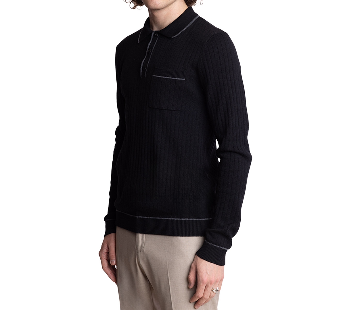 Paisley & Gray Men's Tipped Long-Sleeve Polo Shirt