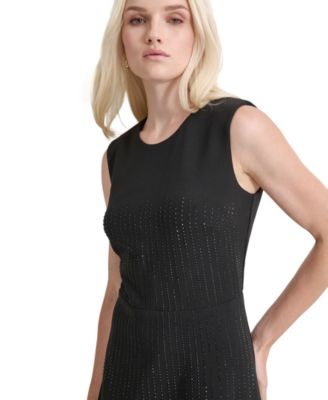 DKNY Women's Fit & Flare Rhinestone-Embellished Dress - Macy's