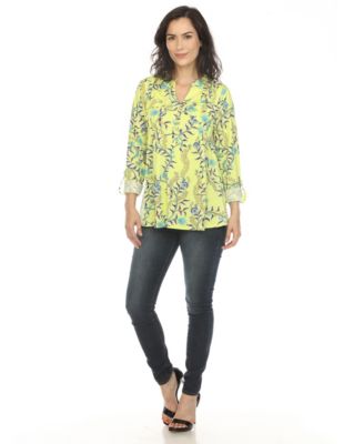 Women's Paisley Button Front Tunic Top