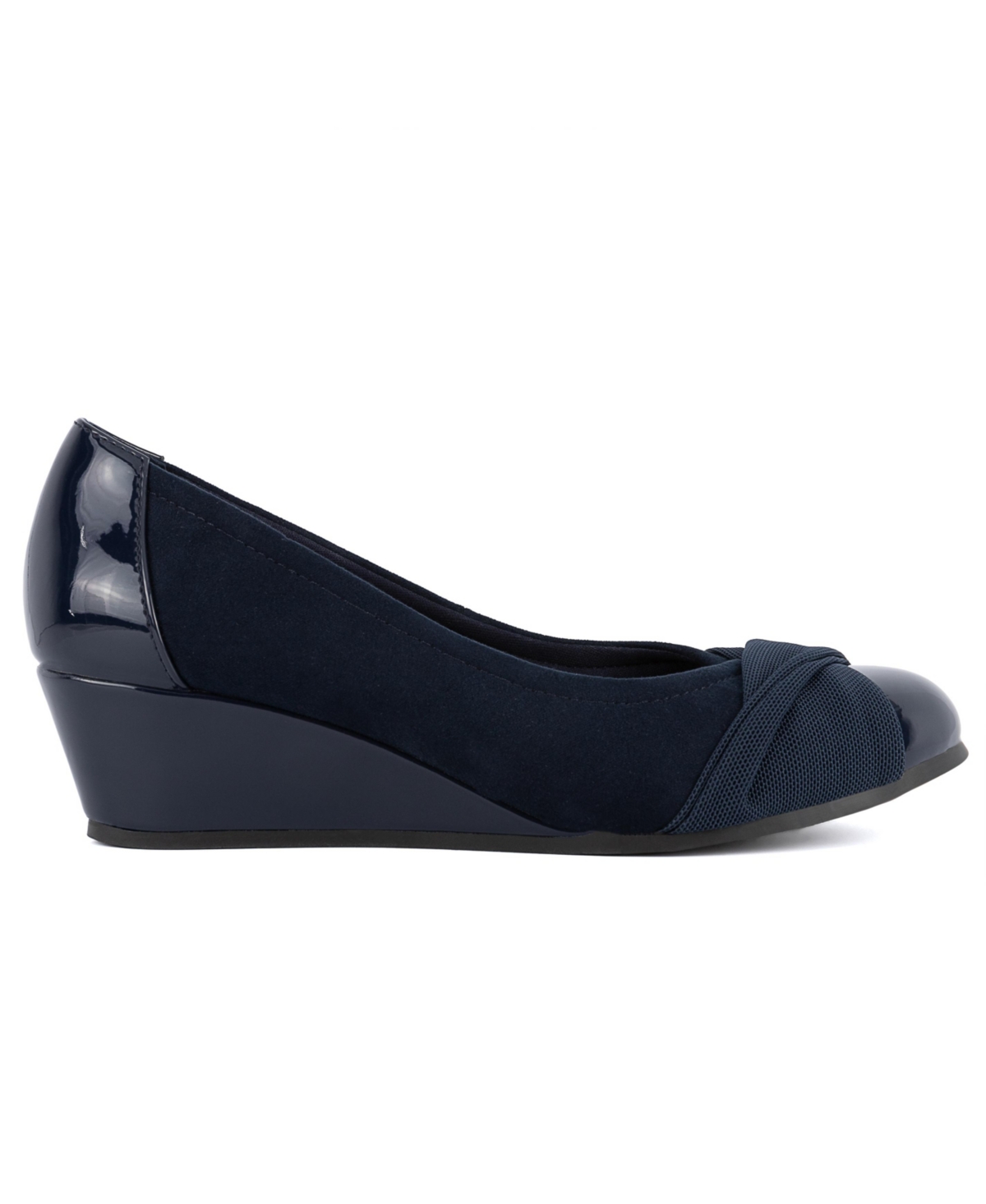 Jones New York Jny-preslee Womens Comfort Insole Manmade Wedge Heels In Black
