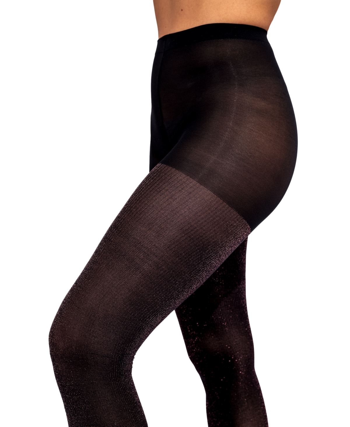 Hue Women's Faux-translucent Fleece-lined Tights U24206 In Black