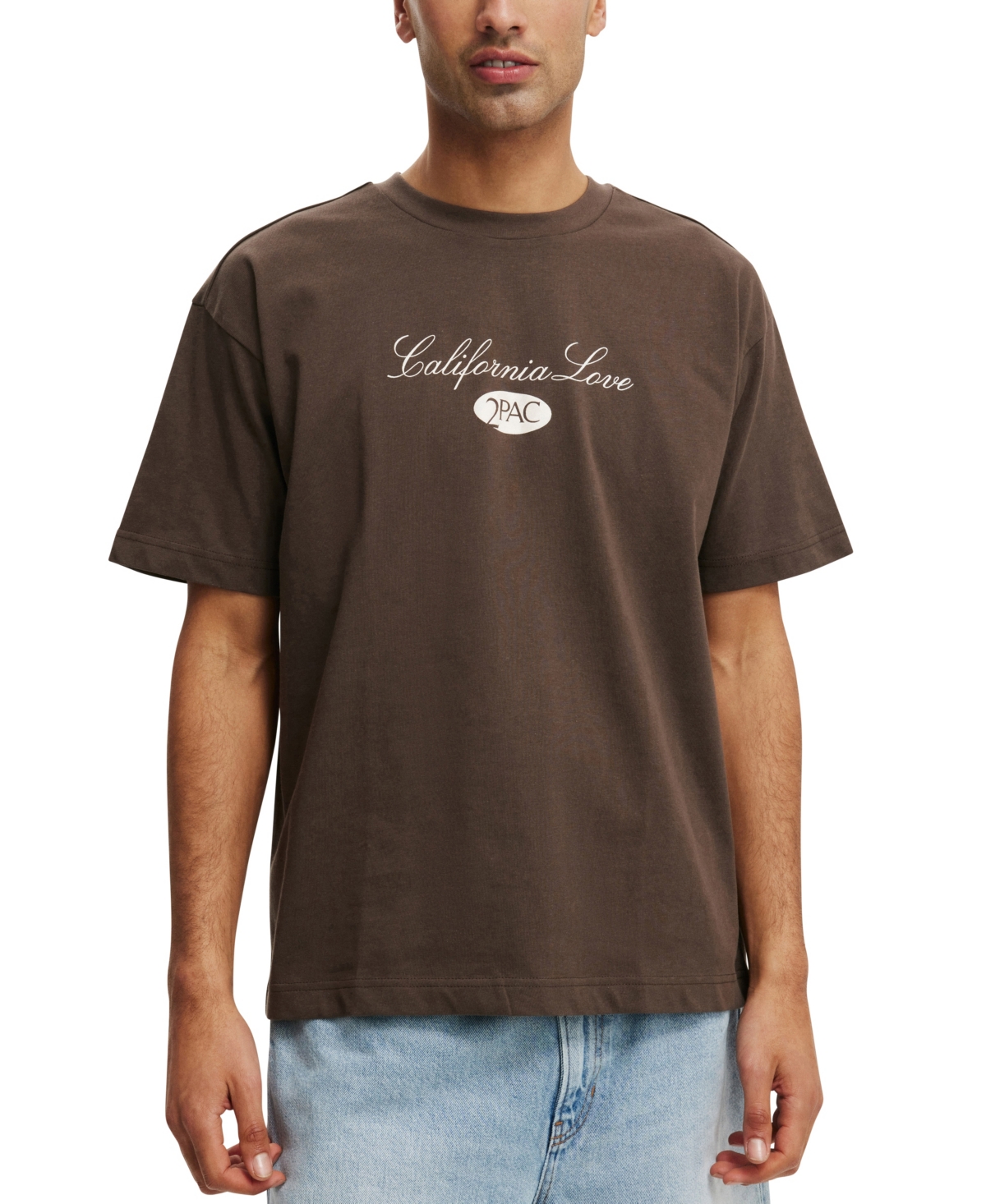 Cotton On Men's Box Fit Premium Music T-Shirt -/ Tupac - California