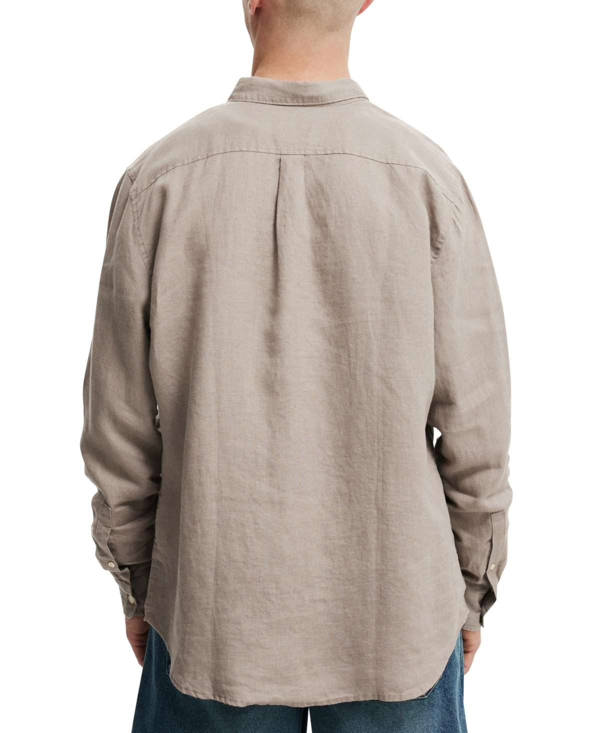 COTTON ON MEN'S LINEN LONG SLEEVE SHIRT 